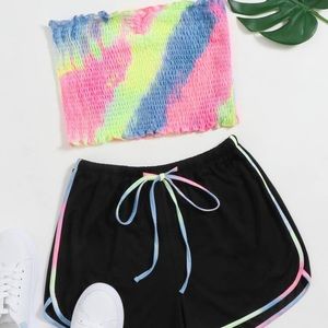 Tie dye 2pc shorts set